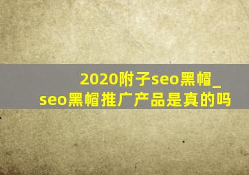 2020附子seo黑帽_seo黑帽推广产品是真的吗